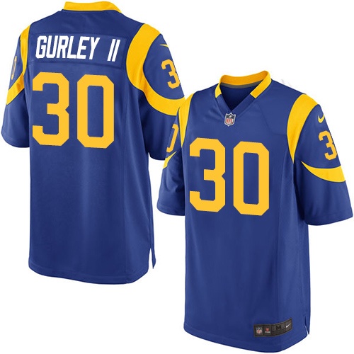 Men's Game Todd Gurley Nike Jersey Royal Blue Alternate - #30 NFL Los Angeles Rams
